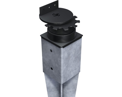 Verstellbare Pfostenstütze aus Metall für den Aussenbereich