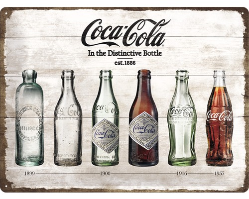 Blechschild Coca-Cola Timeline 30x40 cm