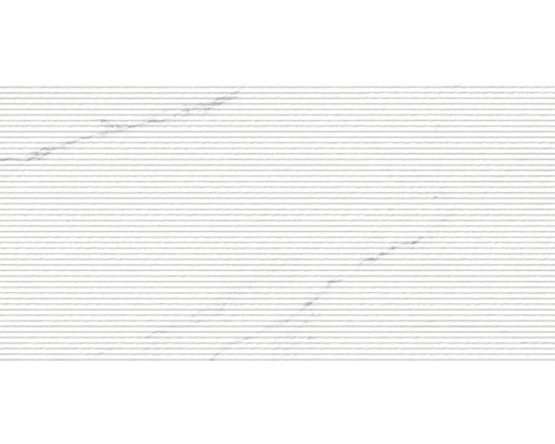 Feinsteinzeug Dekorfliese Verona blanco 45x90 cm Oberfläche geriffelt