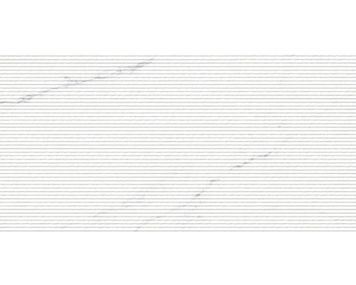 Carrelage décoratif en grès cérame fin Verona blanco 45x90 cm surface striée