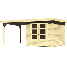 Abri de jardin Karibu Kodiak 3,5 avec toit en appentis 2,75 m 528,5 x 262 cm naturel