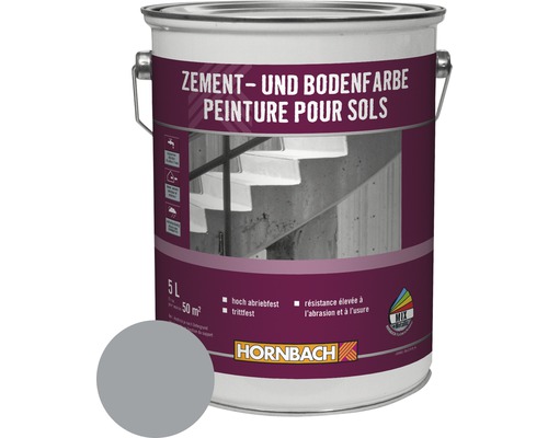 HORNBACH Zementfarbe Bodenfarbe RAL 7001 silbergrau 2,5 l