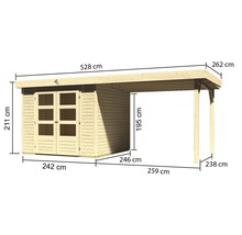 Dimensions d''un abri de jardin en bois avec carport