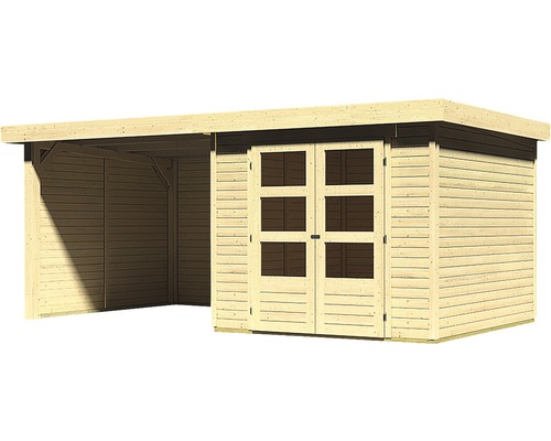 Holzgartenhaus mit Doppeltür und Vordach