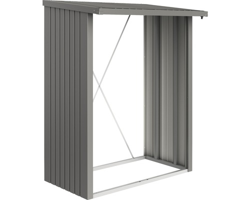 Abri bûches biohort WoodStock 150 157 x 102 x 199 cm gris quartz-métallique Abri de jardin en métal avec toit