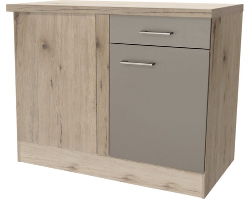 Eckunterschrank Flex Well Riva Breite 110 cm san remo eiche hell/quarzit cubanit