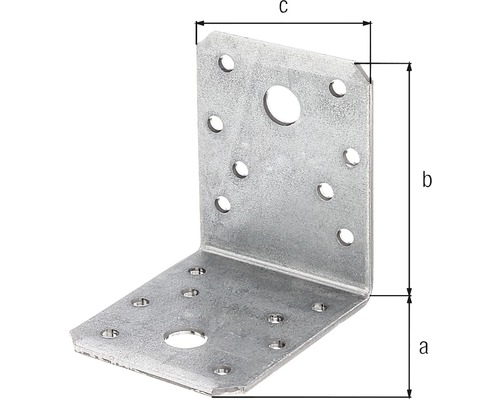 Connecteur d''angle avec les dimensions a, b et c