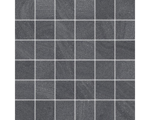 Feinsteinzeugmosaik Austral anthrazit 30x30 cm Quadratische Mosaikfliese für den Innenbereich