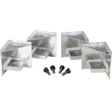 Vier Aluminium Winkelverbinder mit Schrauben