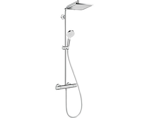 Colonne de bain/douche thermostatique avec pommeau + douchette 3 jets +  flexible + barre réglable, Grohe Vitalio Joy System 260