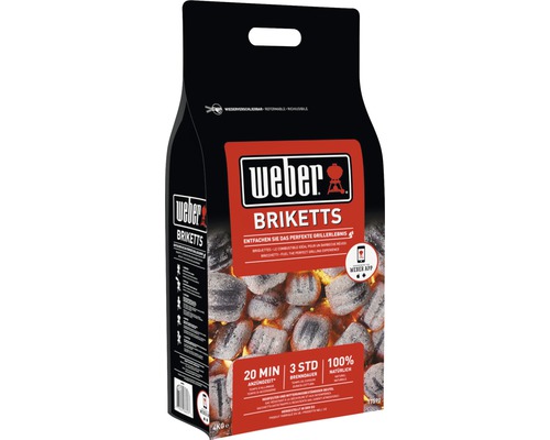 Briquettes Weber 4 kg pouvoir calorifique env. 26,18 MJ/kg Sac de briquettes Weber pour barbecue