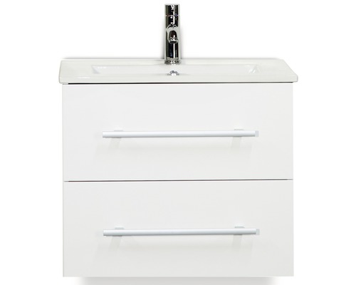 Lavabo avec meuble bas Sanox STRETTO lxhxp 61x52x39 cm couleur de façade blanc 84716101