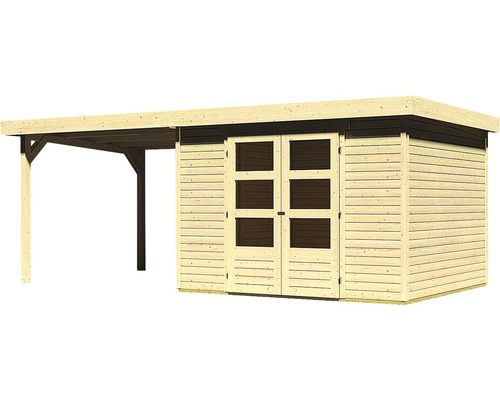 Holzgartenhaus mit Doppeltür und Vordach