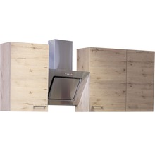 Cuisine complète avec appareils Flex Well Riva 220 cm couleur de façade quarzit cubanit chêne clair san remo - couleur du corps chêne clair san remo 00010774