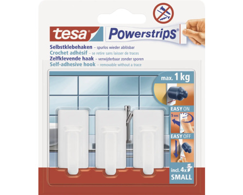 tesa® Powerstrips Mini-Haken classic weiss