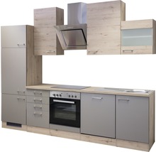 Cuisine complète avec appareils Flex Well Riva 280 cm couleur de façade quarzit cubanit chêne clair san remo - couleur du corps chêne clair san remo 00010785