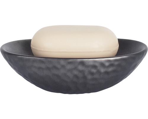 Porte-savon Spirella Darwin-hammered pearl-black