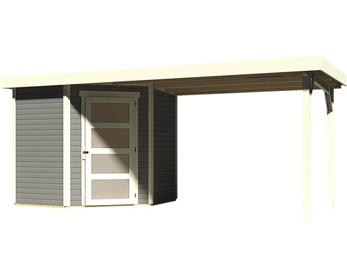 Abri de jardin avec auvent pour outils et meubles de jardin