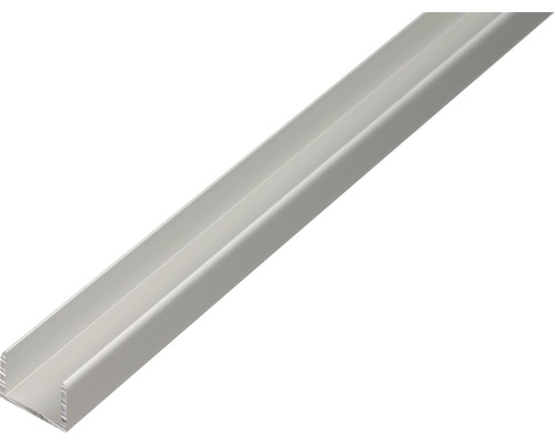 Profilé en U Aluminium argent 19,9 x 15 x 2 mm x 2 mm , 2 m Profilé en U en plastique