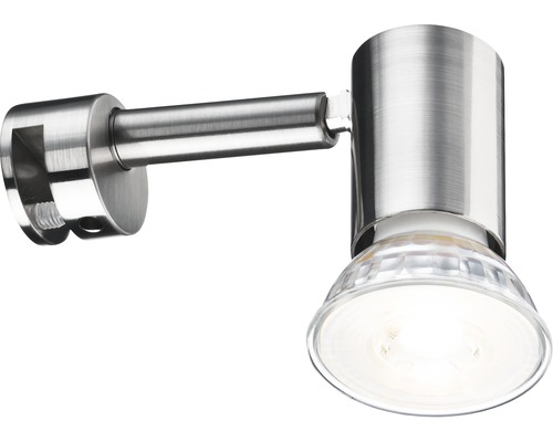 Éclairage de miroir LED 5,3 W 345 lm 2700 K blanc chaud Galeria Spot fer/brossé 230 V h 60 mm