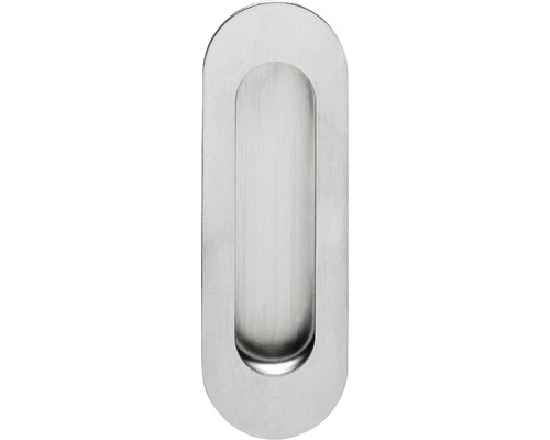 Poignée encastrée Intersteel ovale acier inoxydable/brossé Lxlxh 120x40/14 mm