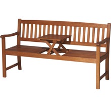 Banc en bois avec table pliante intégrée pour le jardin