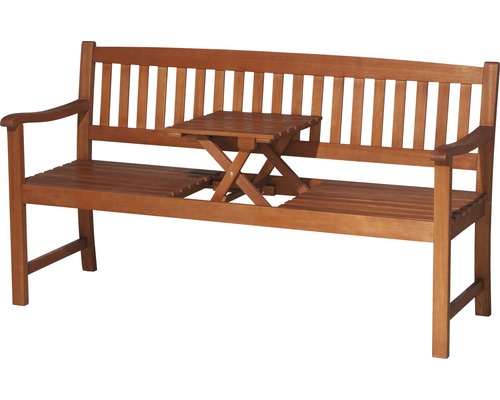 Banc en bois avec table pliante intégrée pour le jardin