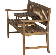 Banc de jardin en bois avec table pliante intégrée