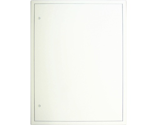 Porte de révision Softline tôle d'acier galvanisée blanc RAL 9016 avec trappe à 4 côtés abaissés et cadre en 4 parties 600 mm x 800 mm