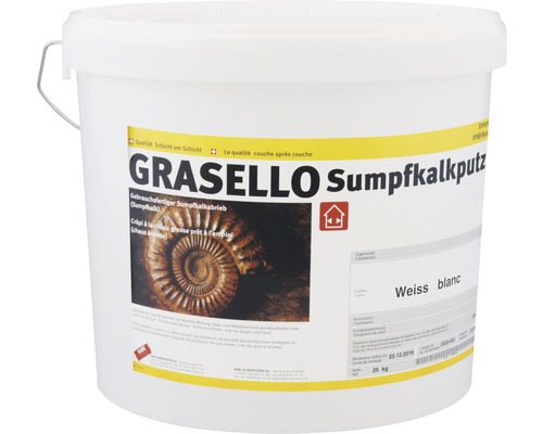 KABE Sumpfkalkputz Grasello fein 0.5 mm weiss 25 kg