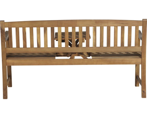 Banc de jardin en bois avec table pliante intégrée