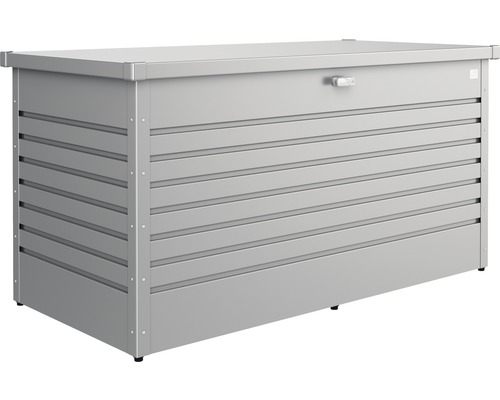 Auflagenbox Biohort FreizeitBox 160, 160 x 79 x 83 cm, quarzgrau-metallic Aufbewahrungsbox aus Metall mit horizontalen Rillen