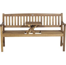 Banc de jardin en bois avec table pliante