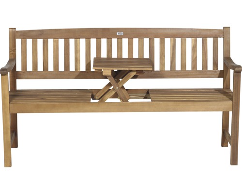 Banc de jardin en bois avec table pliante