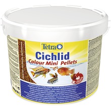 Tetra Cichlid Colour Mini Pellets dans un emballage d''aliments pour poissons d''ornement