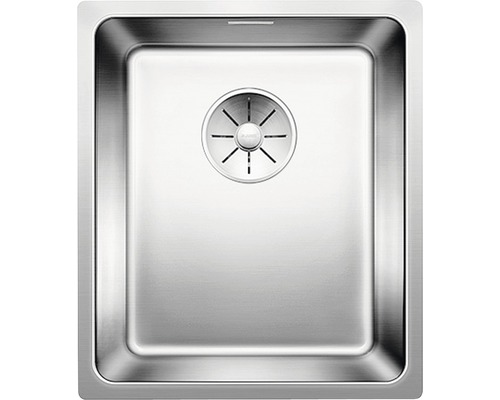 Évier en acier inoxydable avec système d''écoulement