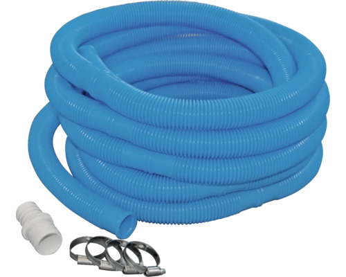 Kit de tuyau de piscine Planet Pool avec embout de tuyau flexible, collier de tuyau et tuyau Ø 32 mm longueur 8,8 m bleu