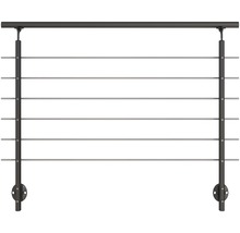 Pertura Melia Geländer-Komplettset Aluminium anthrazit mit sechs Edelstahlstäben für Seitenmontage B: 1.50 m