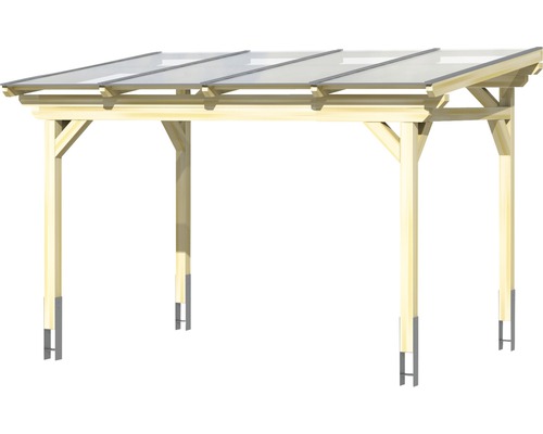 Holzcarport mit durchsichtigem Dach