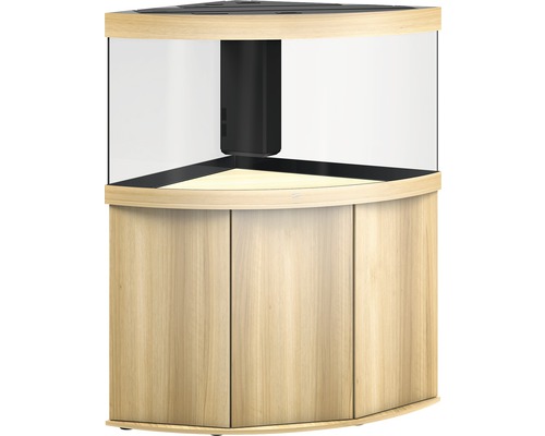 Aquarium d''angle avec meuble bas