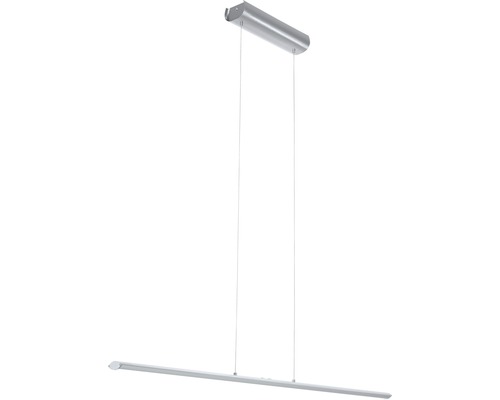 Suspension LED à intensité lumineuse variable 30W 3200 lm 2700/5000 K L 110 cm nickel/mat/blanc Suspension argentée avec un design droit et fin pour les espaces intérieurs