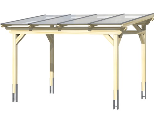 Carport en bois avec toit transparent