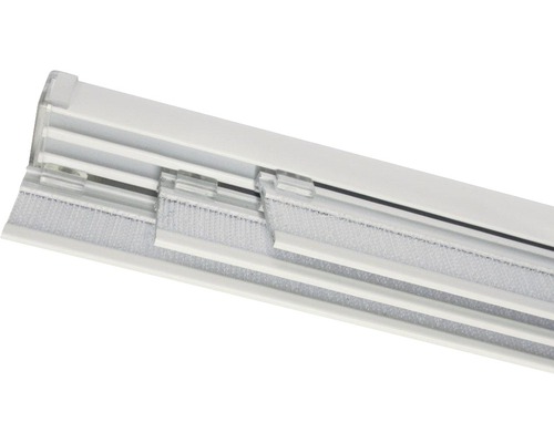 Flächenvorhangschiene Komfort Komplettset aluminium 3-läufig 170 cm Gardinenschiene mit Klettband