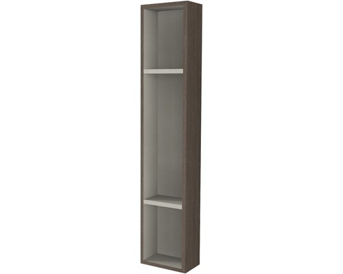 Hängeschrank ohne Tür Baden Haus Breite 20 cm Eiche dunkel fertig montiert 53144 Schmaler Hochschrank mit zwei Einlegeböden für Stauraum
