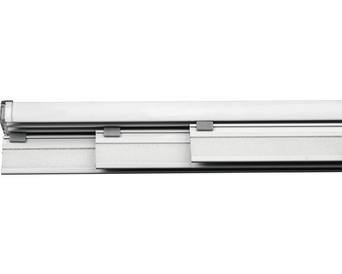 Flächenvorhangschiene Komfort Komplettset weiss 3-läufig 170 cm Detailansicht eines Plissees für Fenster