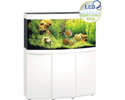 Ensemble d'aquariums Juwel Vision 260 LED SBX avec éclairage, filtre, chauffage et meuble bas blanc