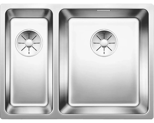 Évier Blanco ANDANO 340/180-IF lxp 585x440 mm acier inoxydable satiné 522973 Évier en acier inoxydable avec deux cuves