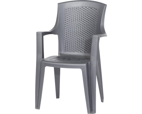 Fauteuil empilable Progarden Eden plastique, anthracite