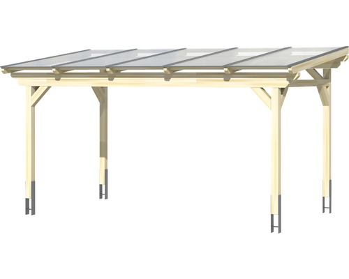 Abri voiture en bois avec toit transparent