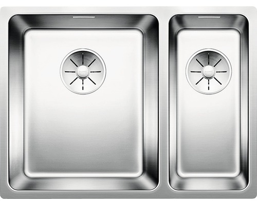 Évier Blanco ANDANO 340/180-U lxp 585x440 mm acier inoxydable satiné 522979 Évier en acier inoxydable à deux bacs